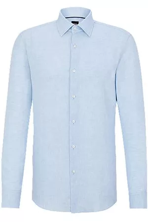 HUGO BOSS Homem Camisas Slim Fit - Slim-fit shirt in Italian linen