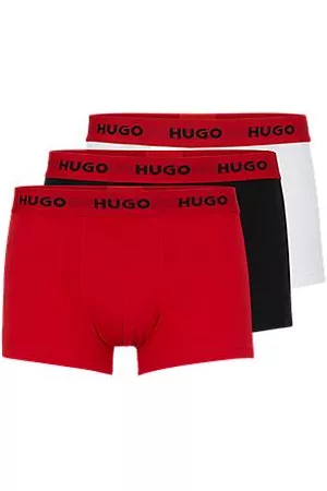 HUGO BOSS Three-pack of logo-waistband trunks in stretch cotton