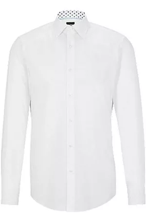 HUGO BOSS Slim-fit shirt in easy-iron cotton poplin