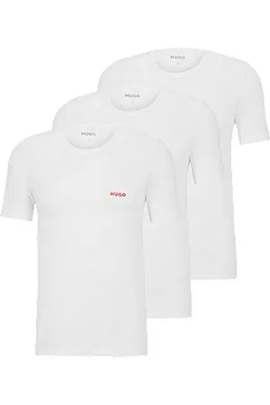 HUGO BOSS Homem T-shirts & Manga Curta - Three-pack of underwear T-shirts in cotton with logos