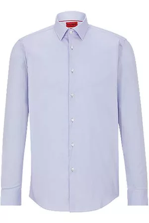 HUGO BOSS Homem Camisas Slim Fit - Slim-fit shirt in cotton-blend poplin