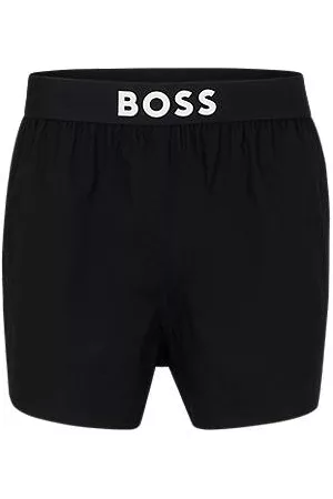 HUGO BOSS Organic-cotton boxer shorts with logo waistband