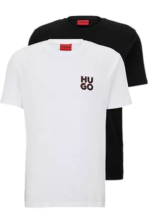 HUGO BOSS Homem T-shirts & Manga Curta - Two-pack of T-shirts in cotton with stacked logos
