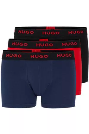 HUGO BOSS Three-pack of logo-waistband trunks in stretch cotton