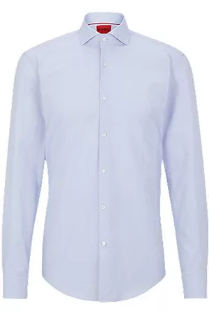 HUGO BOSS Homem Camisas Slim Fit - Slim-fit shirt in structured cotton poplin