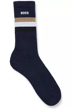 HUGO BOSS Quarter-length cotton-blend socks with signature stripe