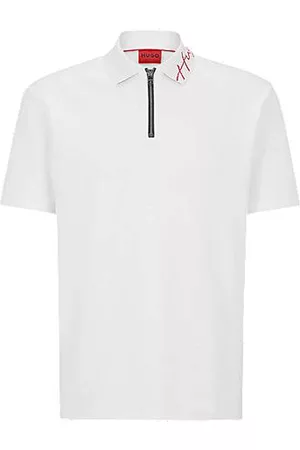HUGO BOSS Homem Camisa Formal - Interlock-cotton polo shirt with handwritten-logo collar