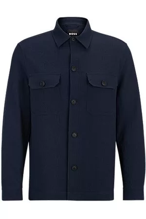 HUGO BOSS Homem Camisas Casual - Relaxed-fit overshirt in performance-stretch seersucker