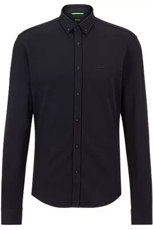 HUGO BOSS Homem Camisa Formal - Regular-fit shirt in cotton-blend piqué