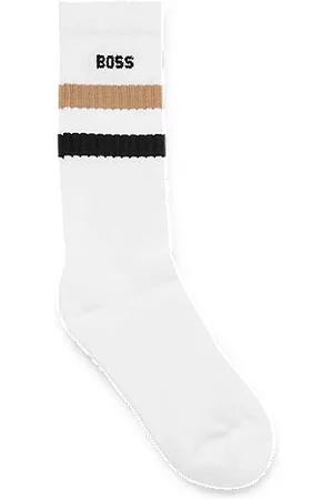 HUGO BOSS Homem Meias - Quarter-length cotton-blend socks with signature stripe