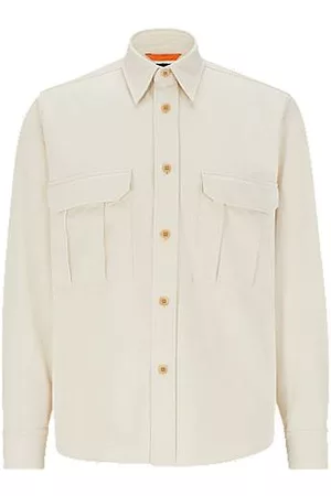 HUGO BOSS Oversized-fit shirt in undyed organic cotton