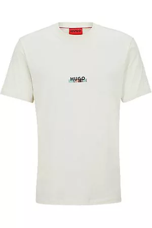 HUGO BOSS Homem T-shirts & Manga Curta - Organic-cotton T-shirt with logo artwork
