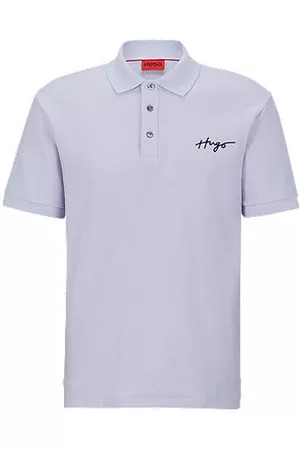 HUGO BOSS Homem Camisa Formal - Cotton-piqué polo shirt with handwritten logo