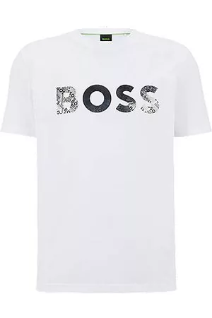 HUGO BOSS Homem T-shirts & Manga Curta - T-shirt em jersey de algodão com logótipo estampado