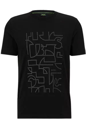 HUGO BOSS Homem T-shirts & Manga Curta - T-shirt em jersey de algodão com estampado gráfico sazonal
