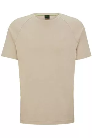 HUGO BOSS Homem T-shirts & Manga Curta - T-shirt de algodão com acabamento de hortelã antiodores com arte com estampado brilhante
