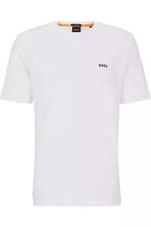HUGO BOSS Homem T-shirts & Manga Curta - T-shirt de algodão de ajuste descontraído com estampados inspirados nas corridas