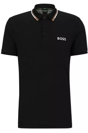 HUGO BOSS Homem Pólos - Polo em mistura de algodão com detalhes contrastantes