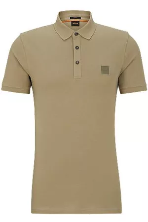 HUGO BOSS Homem Pólos - Polo de ajuste slim de algodão elástico com emblema de logótipo
