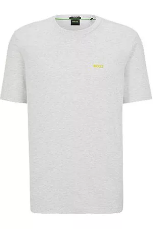HUGO BOSS Homem T-shirts & Manga Curta - T-shirt de ajuste regular em algodão elástico com fita lateral