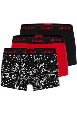 HUGO BOSS Homem Boxers de Algodão - Conjunto de três boxers em algodão elástico com cintura com logótipo
