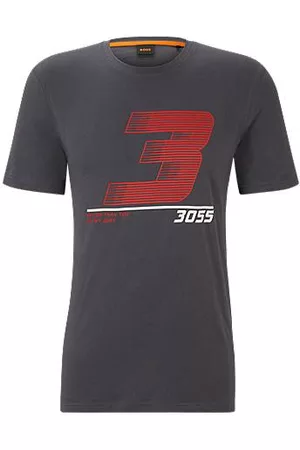 HUGO BOSS Homem T-shirts & Manga Curta - T-shirt em jersey de algodão com estampado inspirado nas corridas