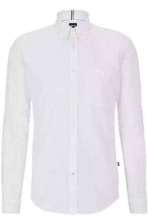 HUGO BOSS Homem Camisa Formal - Camisa com botões de ajuste slim em algodão Oxford