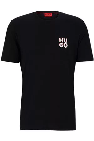 HUGO BOSS Homem T-shirts & Manga Curta - T-shirt de ajuste regular em jersey de algodão com logótipo sobreposto