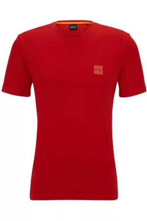 HUGO BOSS Homem T-shirts & Manga Curta - T-shirt de ajuste descontraído em jersey de algodão com emblema do logótipo