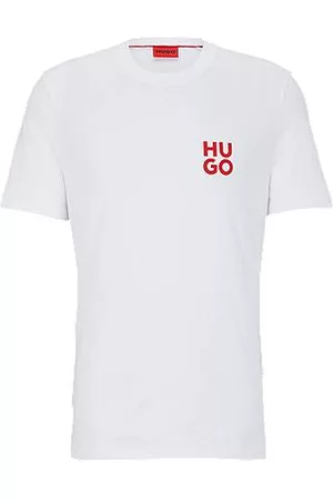 HUGO BOSS Homem T-shirts & Manga Curta - T-shirt de ajuste regular em jersey de algodão com logótipo sobreposto