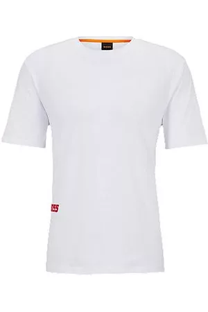 HUGO BOSS Homem T-shirts & Manga Curta - T-shirt de ajuste descontraído em algodão com estampado inspirado nas corridas