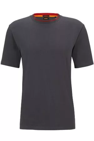 HUGO BOSS Homem T-shirts & Manga Curta - T-shirt de ajuste descontraído em jersey de algodão com colarinho detalhado