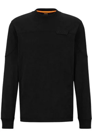 HUGO BOSS Homem T-shirts & Manga Curta - T-shirt de manga comprida de ajuste descontraído com detalhes inspirados nas corridas