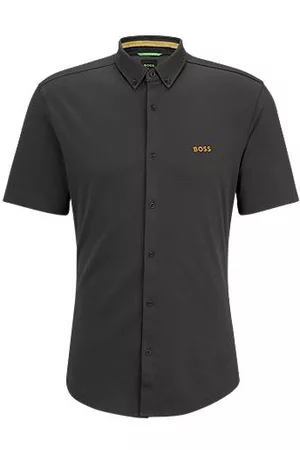 HUGO BOSS Homem Camisas Casual - Camisa com botões de ajuste regular em jersey de algodão puro