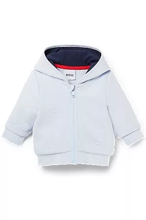 HUGO BOSS Menino Camisolas & Cardigans - Camisola com capuz em mistura de algodão para bebé com logótipos integrais