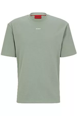 HUGO BOSS Homem T-shirts & Manga Curta - T-shirt de ajuste descontraído em jersey de algodão com logótipo estampado