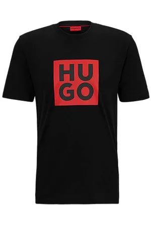HUGO BOSS Homem T-shirts & Manga Curta - T-shirt de algodão orgânico com impressão do logótipo
