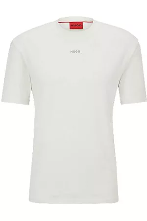 HUGO BOSS Homem T-shirts & Manga Curta - T-shirt de ajuste descontraído em jersey de algodão com logótipo estampado