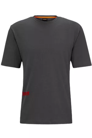 HUGO BOSS Homem T-shirts & Manga Curta - T-shirt de ajuste descontraído em algodão com estampado inspirado nas corridas