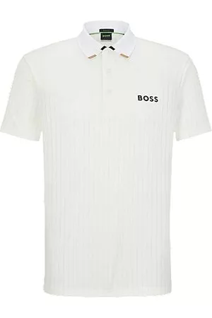 HUGO BOSS Homem Pólos - Polo canelado com logótipos contrastantes