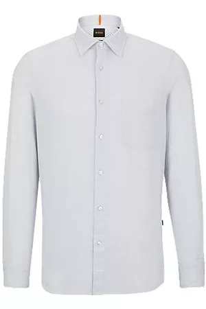 HUGO BOSS Homem Camisas de Algodao - Calções de ajuste regular em dobby de algodão