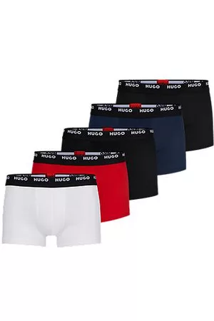 HUGO BOSS Homem Boxers de Algodão - Conjunto de cinco boxers com logo na cintura em algodão elástico