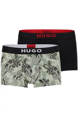 HUGO BOSS Homem Boxers de Algodão - Conjunto de dois boxers em algodão elástico com cintura com logótipo
