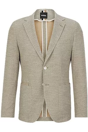 HUGO BOSS Homem Blazers - Casaco de ajuste regular em tecido com micropadrão