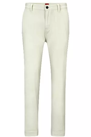 HUGO BOSS Homem Calças Chino - Chinos de cintura regular afuniladas em gabardine de algodão