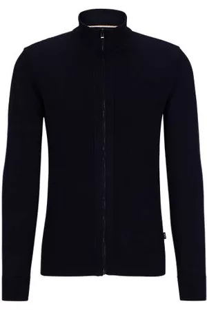 HUGO BOSS Homem Sweatshirts - Cardigan com fecho e mistura de estruturas