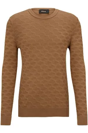 HUGO BOSS Homem Sweatshirts - Camisola de seda com padrão jacquard