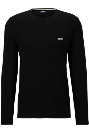 HUGO BOSS Homem Pijamas - T-shirt de pijama em mistura de algodão waffle com logótipo