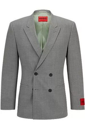 HUGO BOSS Homem Blazers - Casaco de ajuste slim com fecho trespassado em tecido elástico de alto desempenho