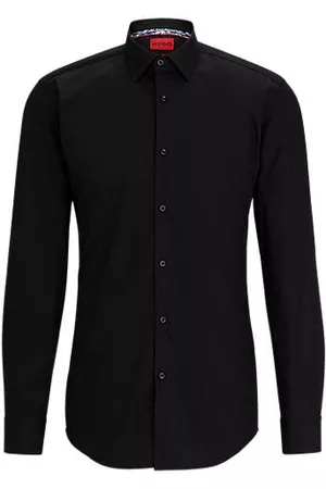 HUGO BOSS Homem Camisa Formal - Camisa de ajuste slim em algodão com motivo de rabisco